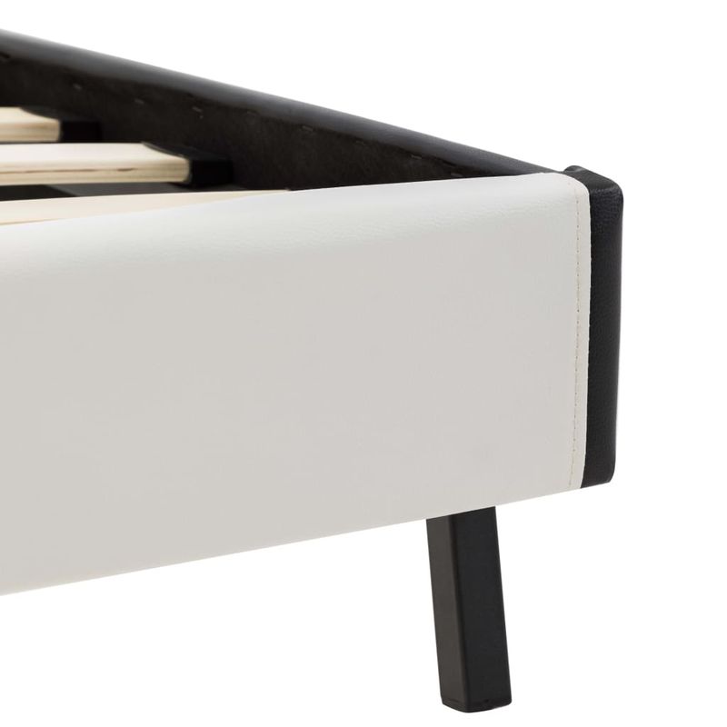 Casa si Gradina - Mobilier - Paturi si accesorii - Paturi - Pat cu saltea, alb si negru, 90 x 200 cm, piele ecologica - Infinity.ro