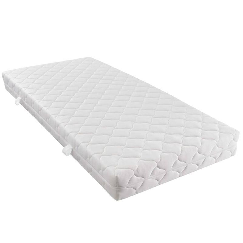 Casa si Gradina - Mobilier - Paturi si accesorii - Paturi - Pat cu saltea, alb si negru, 90 x 200 cm, piele ecologica - Infinity.ro