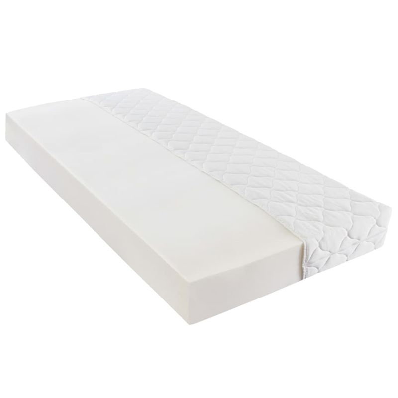 Casa si Gradina - Mobilier - Paturi si accesorii - Paturi - Pat cu saltea, alb si negru, 90 x 200 cm, piele ecologica - Infinity.ro