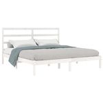 Casa si Gradina - Mobilier - Paturi si accesorii - Paturi - Cadru de pat mic single, alb, 200x200 cm, lemn masiv de pin - Infinity.ro