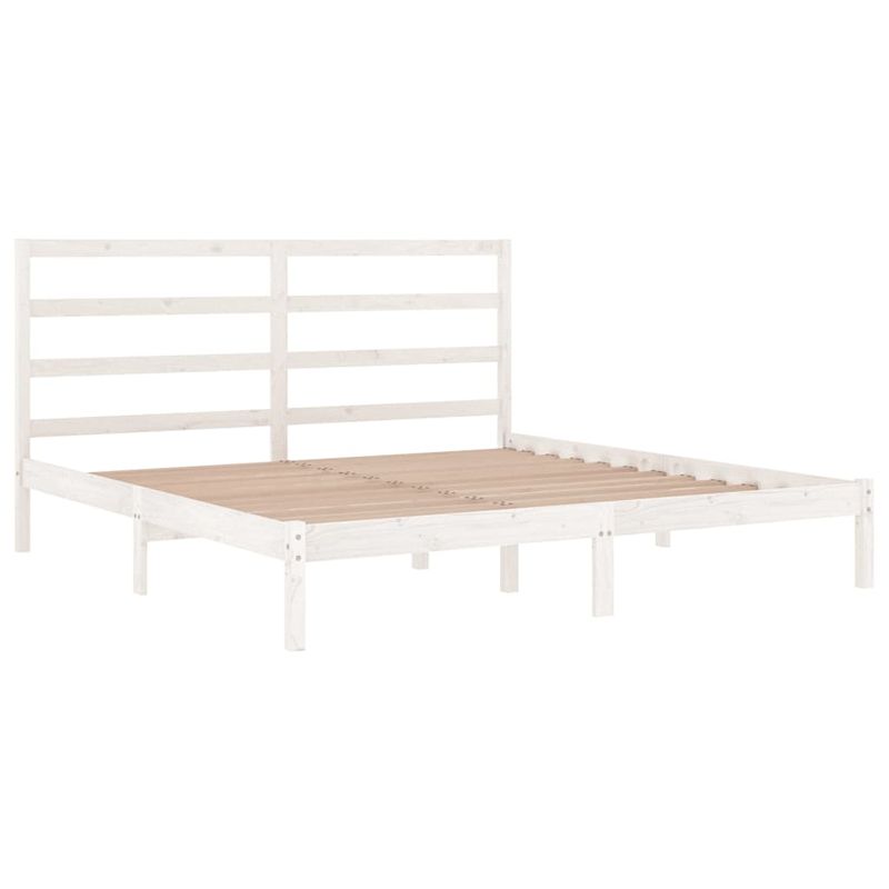Casa si Gradina - Mobilier - Paturi si accesorii - Paturi - Cadru de pat mic single, alb, 200x200 cm, lemn masiv de pin - Infinity.ro