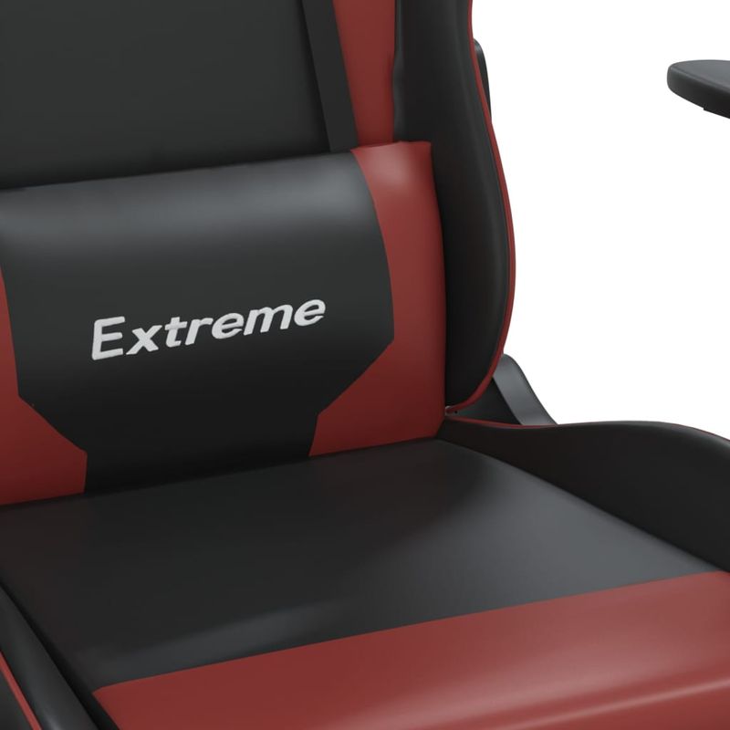 PC, gaming si accesorii - Gaming - Accesorii gaming - Scaune gaming - Scaun de gaming masaj/suport picioare negru/rosu vin piele eco - Infinity.ro