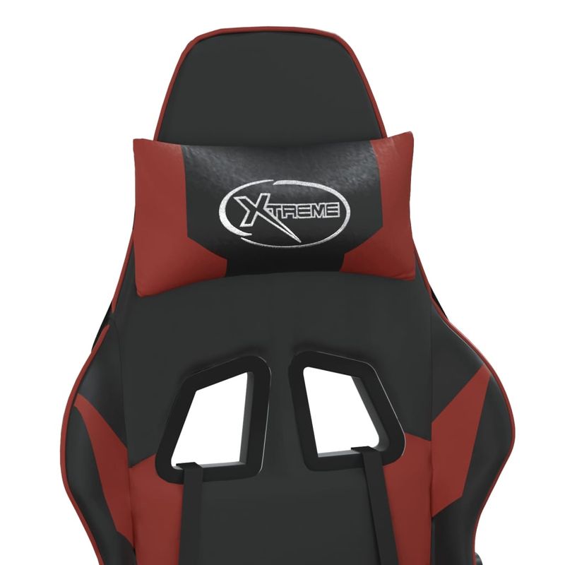 PC, gaming si accesorii - Gaming - Accesorii gaming - Scaune gaming - Scaun de gaming masaj/suport picioare negru/rosu vin piele eco - Infinity.ro