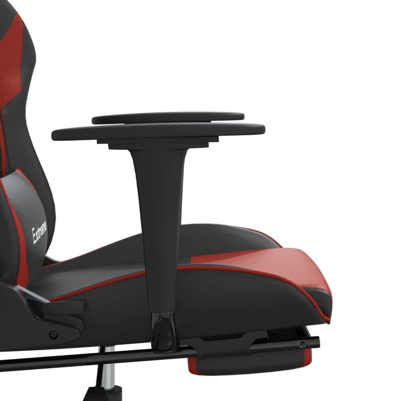 PC, gaming si accesorii - Gaming - Accesorii gaming - Scaune gaming - Scaun de gaming masaj/suport picioare negru/rosu vin piele eco - Infinity.ro