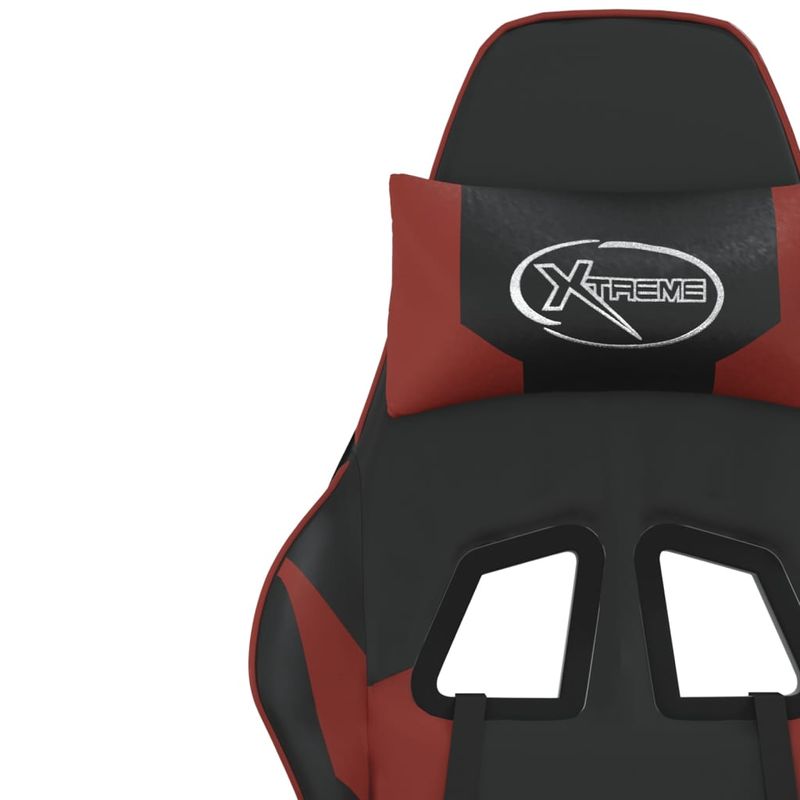 PC, gaming si accesorii - Gaming - Accesorii gaming - Scaune gaming - Scaun de gaming masaj/suport picioare negru/rosu vin piele eco - Infinity.ro