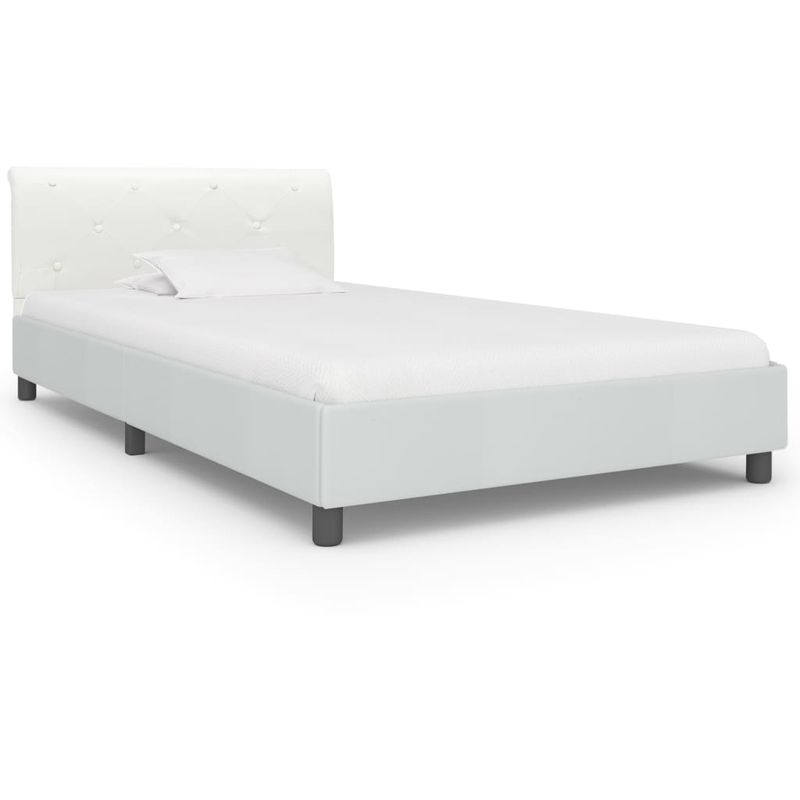 Casa si Gradina - Mobilier - Paturi si accesorii - Paturi - Cadru de pat, alb, 90 x 200 cm, piele ecologica - Infinity.ro