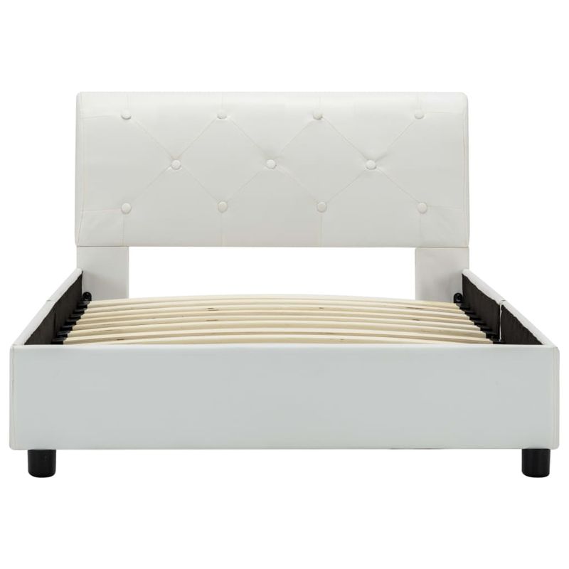 Casa si Gradina - Mobilier - Paturi si accesorii - Paturi - Cadru de pat, alb, 90 x 200 cm, piele ecologica - Infinity.ro