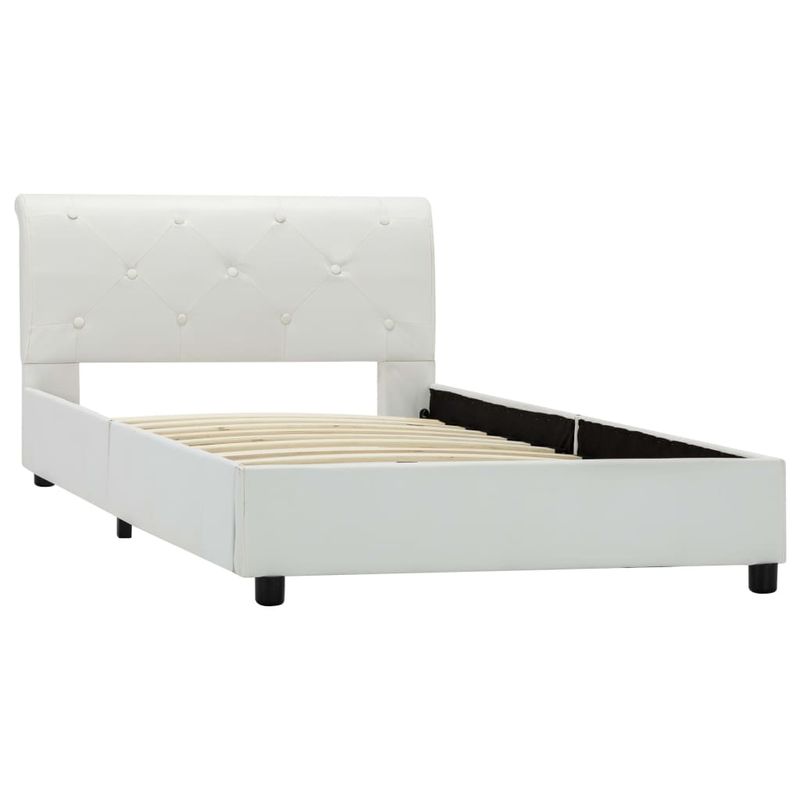 Casa si Gradina - Mobilier - Paturi si accesorii - Paturi - Cadru de pat, alb, 90 x 200 cm, piele ecologica - Infinity.ro