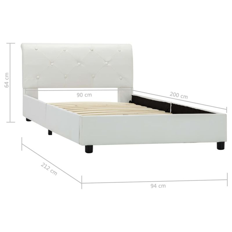 Casa si Gradina - Mobilier - Paturi si accesorii - Paturi - Cadru de pat, alb, 90 x 200 cm, piele ecologica - Infinity.ro