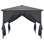 Casa si Gradina - Gradina si terasa - Umbrele si pavilioane - Pavilioane - Pavilion cu perdea, negru, 3 x 3 m, aluminiu - Infinity.ro