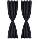 Casa si Gradina - Textile si covoare - Perdele si draperii - Perdele - Draperii opace cu inele metalice, 2 buc., negru, 135 x 245 cm - Infinity.ro