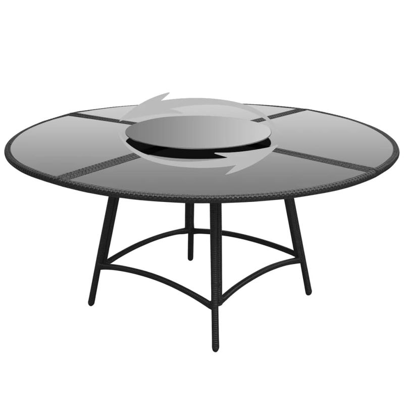 Casa si Gradina - Gradina si terasa - Mobilier exterior - Seturi mobila gradina - Set mobilier de exterior cu perne, 7 piese, negru, poliratan - Infinity.ro