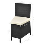 Casa si Gradina - Gradina si terasa - Mobilier exterior - Seturi mobila gradina - Set mobilier de exterior cu perne, 7 piese, negru, poliratan - Infinity.ro