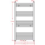 Casa si Gradina - Termice - Generatoare de aer cald - Radiator port-prosop incalzire centrala baie drept, negru, 600x1160 mm - Infinity.ro