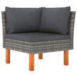Casa si Gradina - Gradina si terasa - Mobilier exterior - Canapele si fotolii gradina - Canapea de gradina, 9 piese, gri, poliratan, model 3x colț + 4x mijloc + 2x suport pentru picioare - Infinity.ro