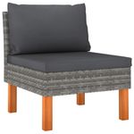 Casa si Gradina - Gradina si terasa - Mobilier exterior - Canapele si fotolii gradina - Canapea de gradina, 9 piese, gri, poliratan, model 3x colț + 4x mijloc + 2x suport pentru picioare - Infinity.ro