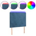Casa si Gradina - Mobilier - Paturi si accesorii - Accesorii paturi - Tablie de pat cu LED, albastru inchis, 90x5x118/128 cm, catifea - Infinity.ro