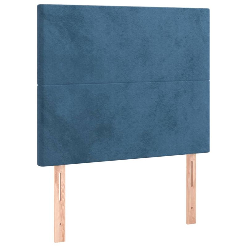 Casa si Gradina - Mobilier - Paturi si accesorii - Accesorii paturi - Tablie de pat cu LED, albastru inchis, 90x5x118/128 cm, catifea - Infinity.ro
