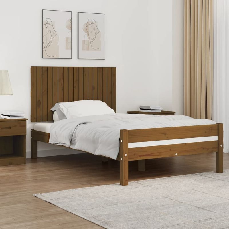 Casa si Gradina - Mobilier - Paturi si accesorii - Accesorii paturi - Tablie de pat pentru perete, maro miere, 108x3x60 cm - Infinity.ro