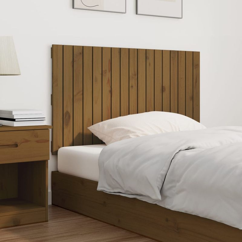 Casa si Gradina - Mobilier - Paturi si accesorii - Accesorii paturi - Tablie de pat pentru perete, maro miere, 108x3x60 cm - Infinity.ro