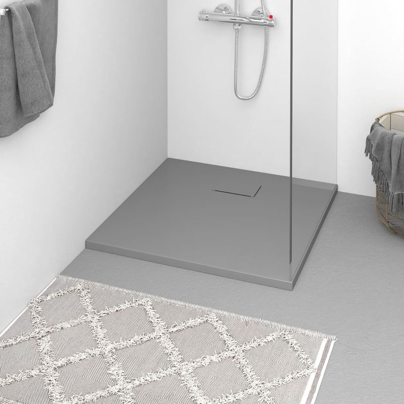 Casa si Gradina - Sanitare - Cazi si cabine de dus - Cadite dus - Cadita de dus, gri, 80x80 cm, SMC - Infinity.ro
