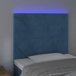 Casa si Gradina - Mobilier - Paturi si accesorii - Accesorii paturi - Tablie de pat cu LED, albastru inchis, 90x5x118/128 cm, catifea - Infinity.ro