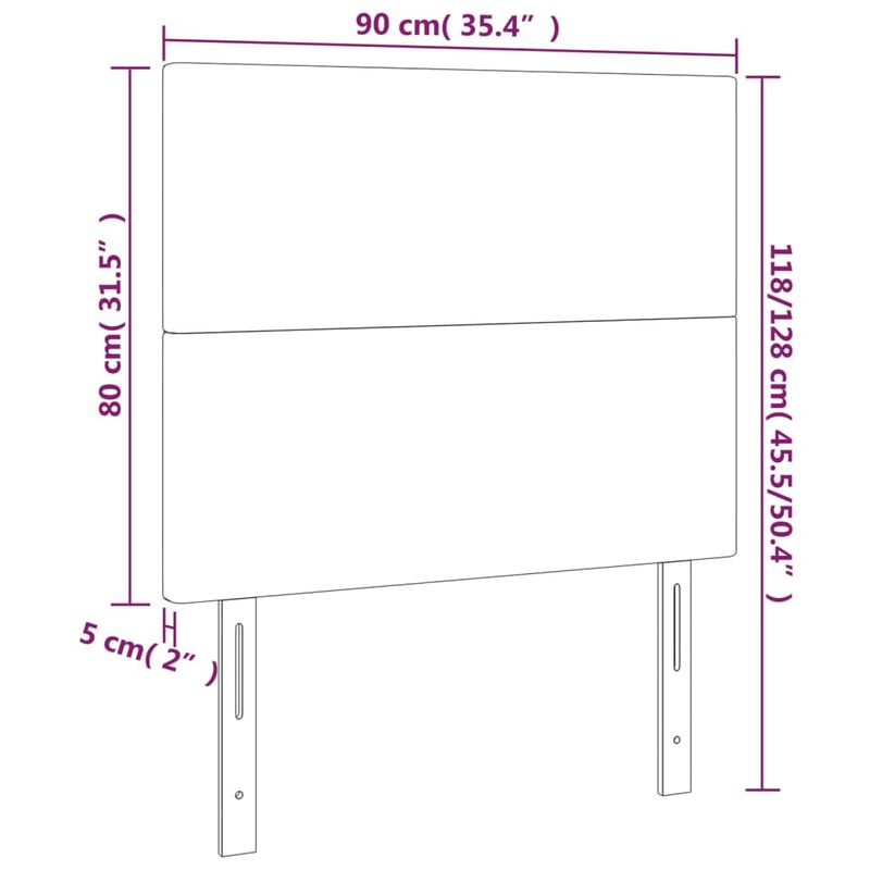 Casa si Gradina - Mobilier - Paturi si accesorii - Accesorii paturi - Tablie de pat cu LED, albastru inchis, 90x5x118/128 cm, catifea - Infinity.ro