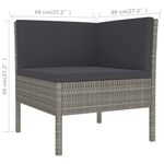 Casa si Gradina - Gradina si terasa - Mobilier exterior - Seturi mobila gradina - Set mobilier de gradina cu perne, 5 piese, gri, poliratan - Infinity.ro