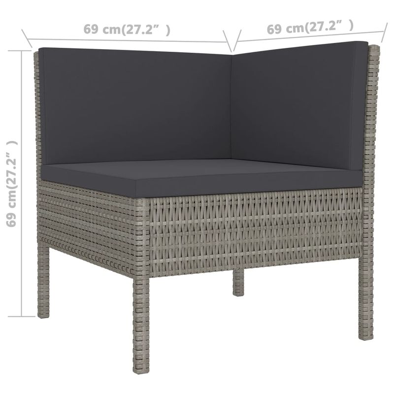 Casa si Gradina - Gradina si terasa - Mobilier exterior - Seturi mobila gradina - Set mobilier de gradina cu perne, 5 piese, gri, poliratan - Infinity.ro