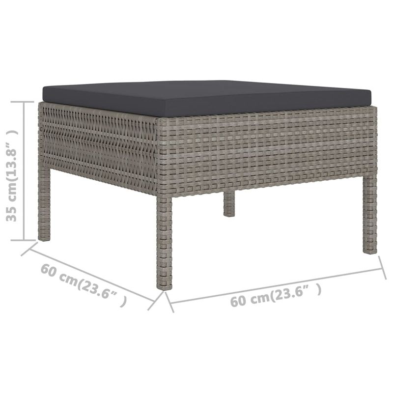 Casa si Gradina - Gradina si terasa - Mobilier exterior - Seturi mobila gradina - Set mobilier de gradina cu perne, 5 piese, gri, poliratan - Infinity.ro