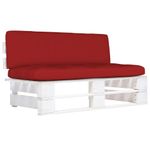 Casa si Gradina - Gradina si terasa - Mobilier exterior - Canapele si fotolii gradina - Otoman de gradina din paleti, alb, lemn pin tratat, roșu - Infinity.ro