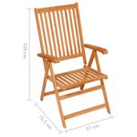 Casa si Gradina - Gradina si terasa - Mobilier exterior - Scaune si sezlonguri gradina - Scaune de gradina cu perne model carouri 4 buc. rosu lemn masiv tec - Infinity.ro