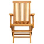 Casa si Gradina - Gradina si terasa - Mobilier exterior - Scaune si sezlonguri gradina - Scaune gradina cu perne, 3 buc., lemn masiv de tec, crem - Infinity.ro