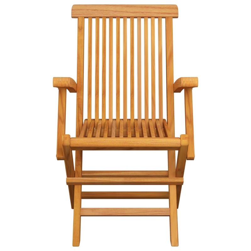 Casa si Gradina - Gradina si terasa - Mobilier exterior - Scaune si sezlonguri gradina - Scaune gradina cu perne, 3 buc., lemn masiv de tec, crem - Infinity.ro
