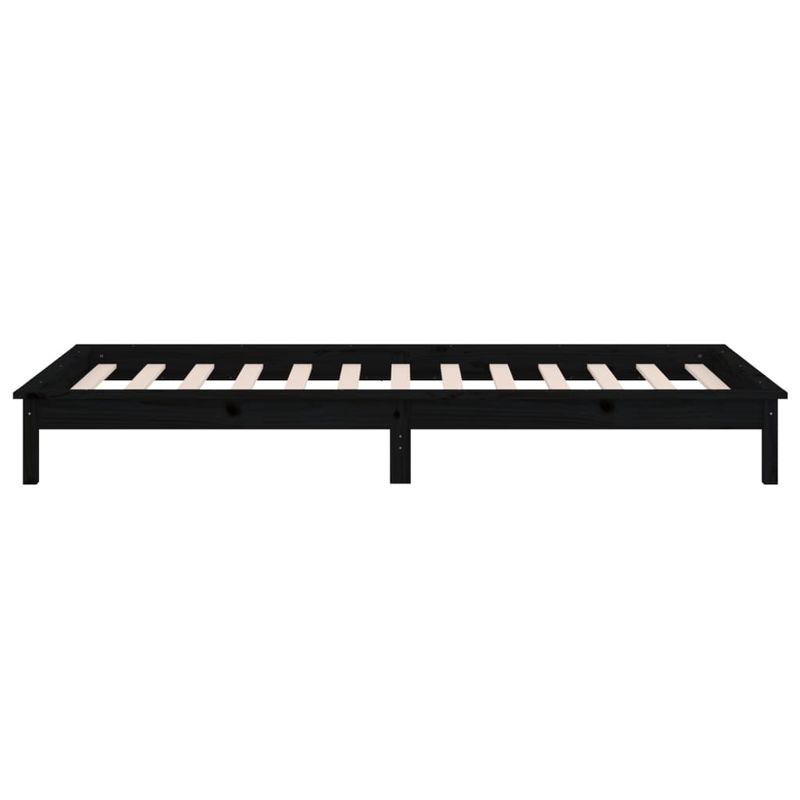 Casa si Gradina - Mobilier - Paturi si accesorii - Paturi - Cadru de pat cu LED, negru, 90x200 cm, lemn masiv - Infinity.ro