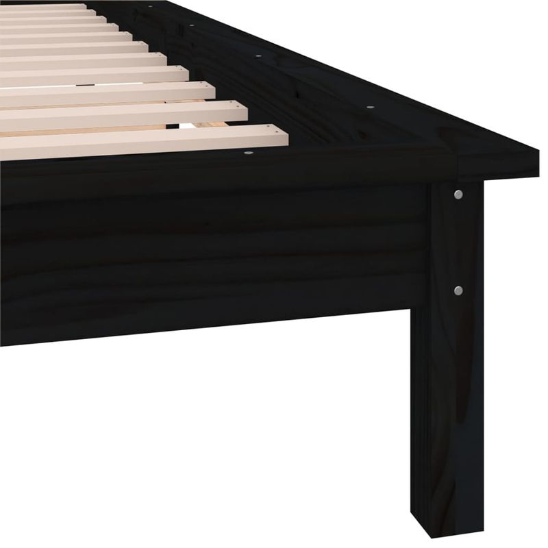 Casa si Gradina - Mobilier - Paturi si accesorii - Paturi - Cadru de pat cu LED, negru, 90x200 cm, lemn masiv - Infinity.ro