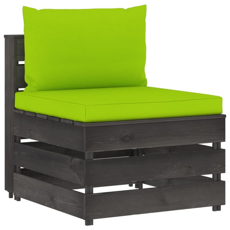 Casa si Gradina - Gradina si terasa - Mobilier exterior - Canapele si fotolii gradina - Canapea de colt modulara cu perne, gri, lemn tratat - Infinity.ro