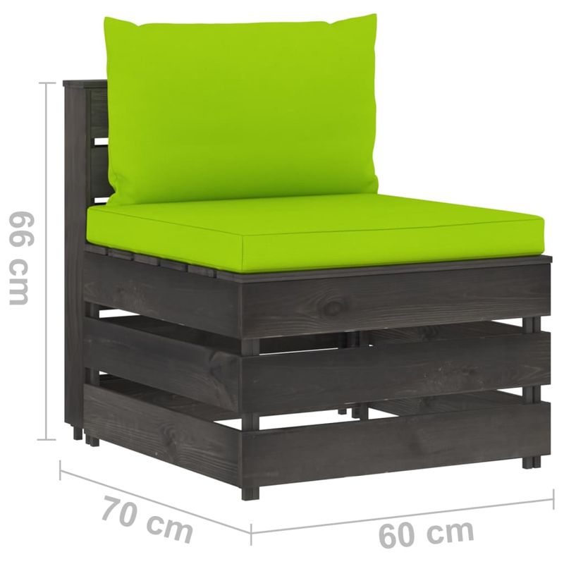 Casa si Gradina - Gradina si terasa - Mobilier exterior - Canapele si fotolii gradina - Canapea de colt modulara cu perne, gri, lemn tratat - Infinity.ro