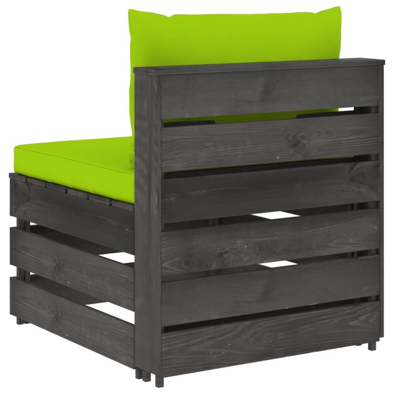 Casa si Gradina - Gradina si terasa - Mobilier exterior - Canapele si fotolii gradina - Canapea de colt modulara cu perne, gri, lemn tratat - Infinity.ro