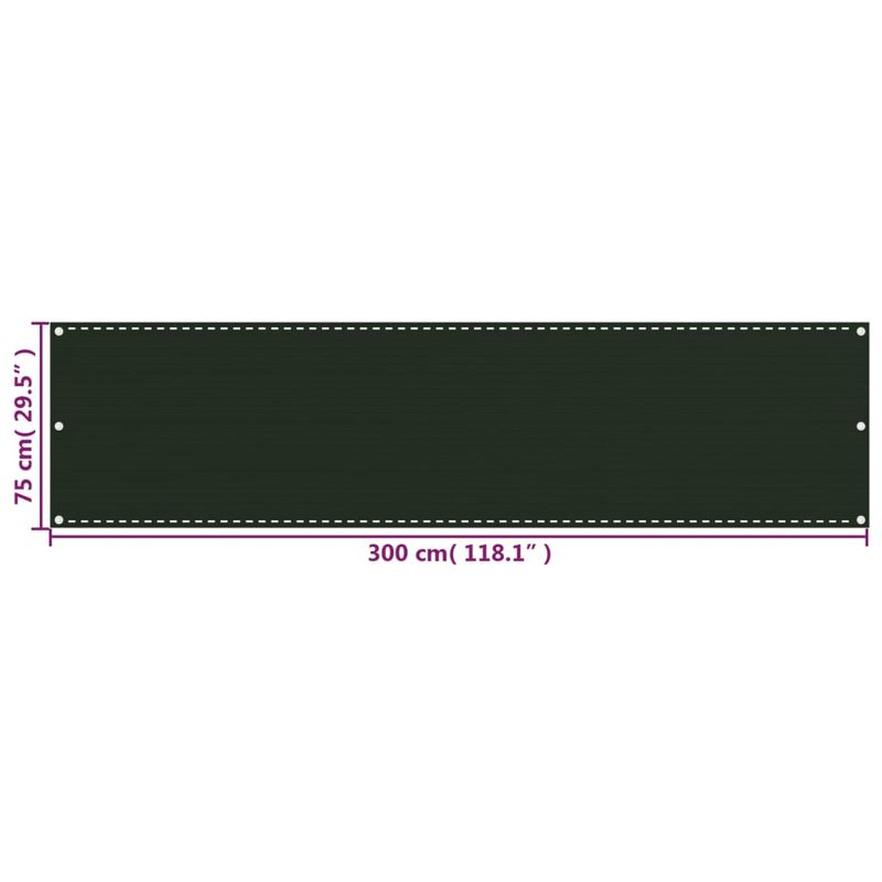 Casa si Gradina - Gradina si terasa - Umbrele si pavilioane - Umbrele - Prelata pentru balcon din HDPE , verde inchis, 75x300 cm, HDPE - Infinity.ro