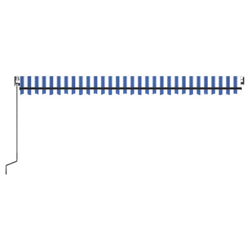 Casa si Gradina - Gradina si terasa - Umbrele si pavilioane - Pavilioane - Copertina retractabila cu senzor vant & LED , albastru/alb, 500x350 cm - Infinity.ro