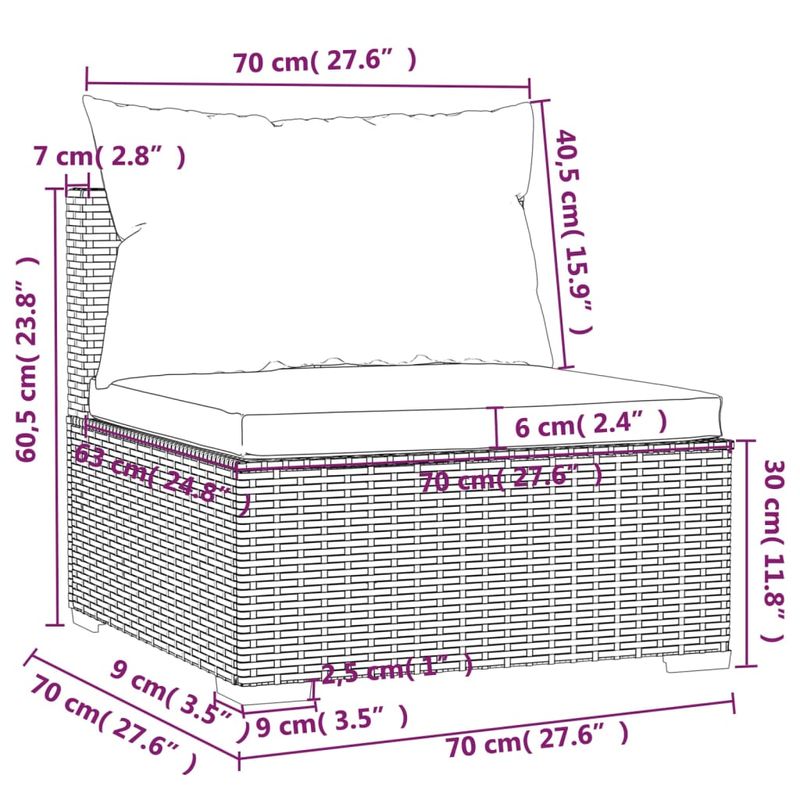 Casa si Gradina - Gradina si terasa - Mobilier exterior - Seturi mobila gradina - Set mobilier de gradina cu perne, 6 piese, maro, poliratan - Infinity.ro