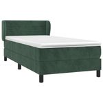 Casa si Gradina - Mobilier - Paturi si accesorii - Paturi - Pat continental cu saltea, verde inchis, 80x200 cm, catifea - Infinity.ro