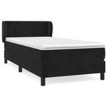 Casa si Gradina - Mobilier - Paturi si accesorii - Paturi - Pat continental cu saltea, negru, 80x200 cm, catifea - Infinity.ro