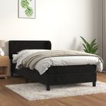 Casa si Gradina - Mobilier - Paturi si accesorii - Paturi - Pat continental cu saltea, negru, 80x200 cm, catifea - Infinity.ro