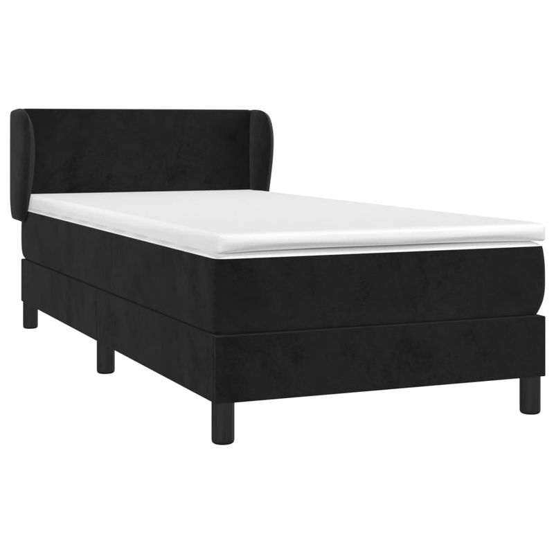 Casa si Gradina - Mobilier - Paturi si accesorii - Paturi - Pat continental cu saltea, negru, 80x200 cm, catifea - Infinity.ro