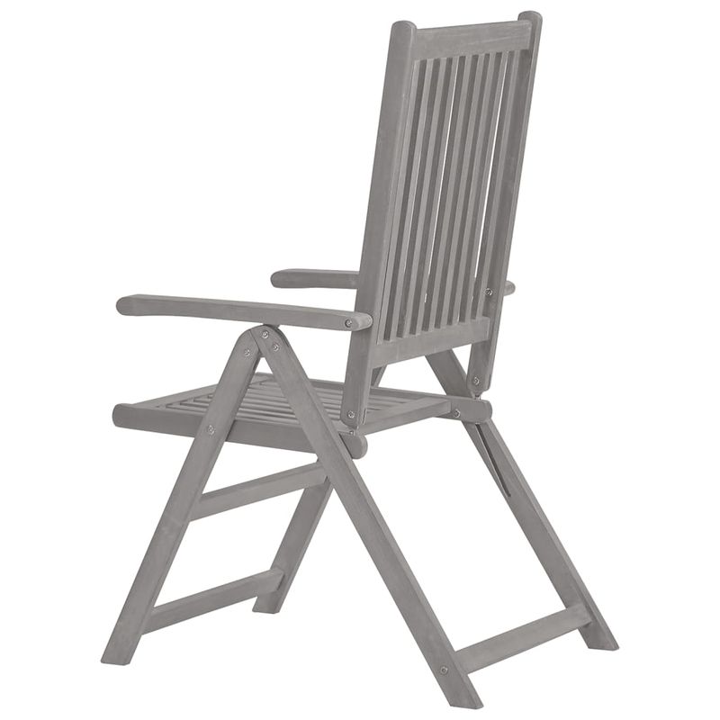 Casa si Gradina - Gradina si terasa - Mobilier exterior - Scaune si sezlonguri gradina - Scaune gradina rabatabile cu perne, 8 buc., gri, lemn acacia - Infinity.ro