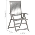 Casa si Gradina - Gradina si terasa - Mobilier exterior - Scaune si sezlonguri gradina - Scaune gradina rabatabile cu perne, 8 buc., gri, lemn acacia - Infinity.ro