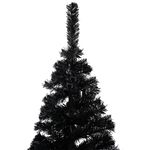 Casa si Gradina - Decoratiuni - Decoratiuni de sezon - Brad Crăciun pre-iluminat cu set globuri, negru, 120 cm, PVC, model cu LED-uri și globuri albe/gri - Infinity.ro