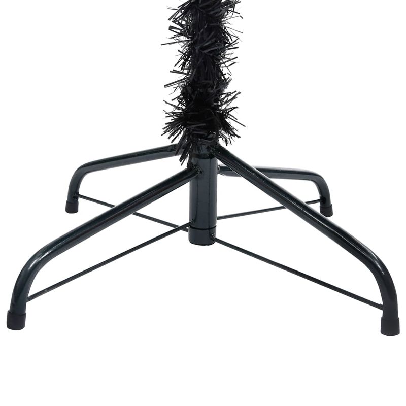 Casa si Gradina - Decoratiuni - Decoratiuni de sezon - Brad Crăciun pre-iluminat cu set globuri, negru, 120 cm, PVC, model cu LED-uri și globuri albe/gri - Infinity.ro